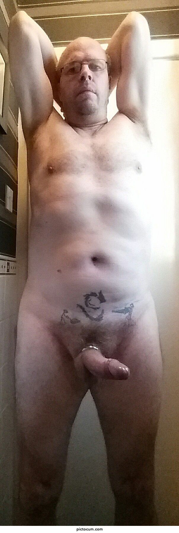 I love posing and showing my thick erect cock.......