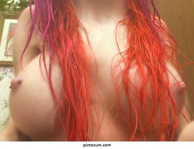 Rosy pink nipples