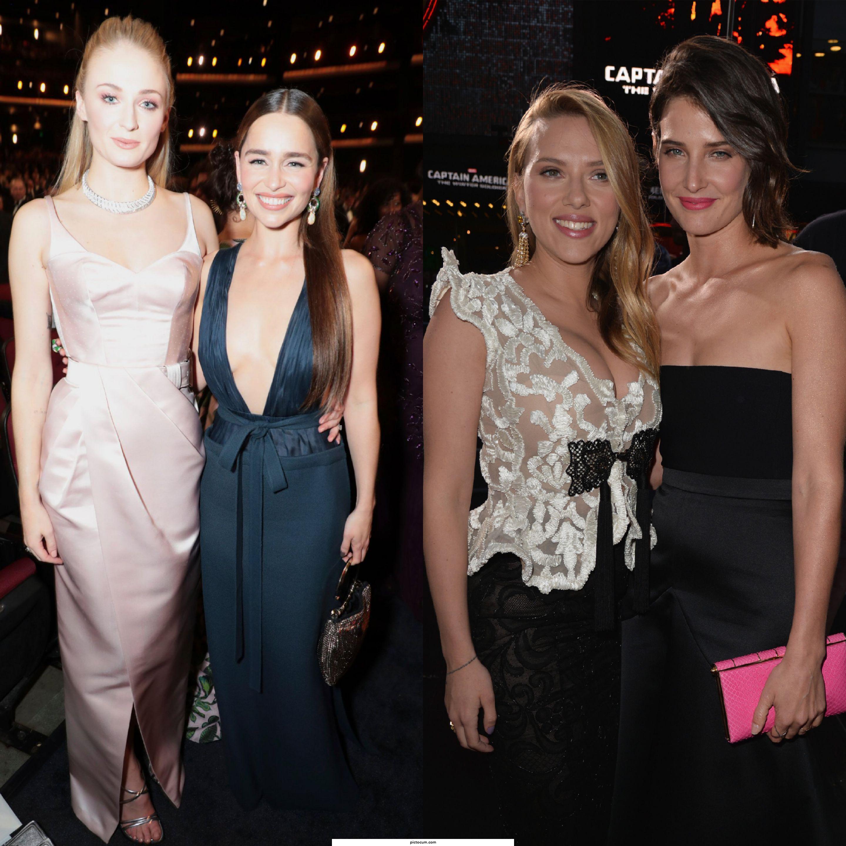 would you rather a GoT threesome with Sophie and Emilia or an MCU threesome with Scarlett and Cobie?