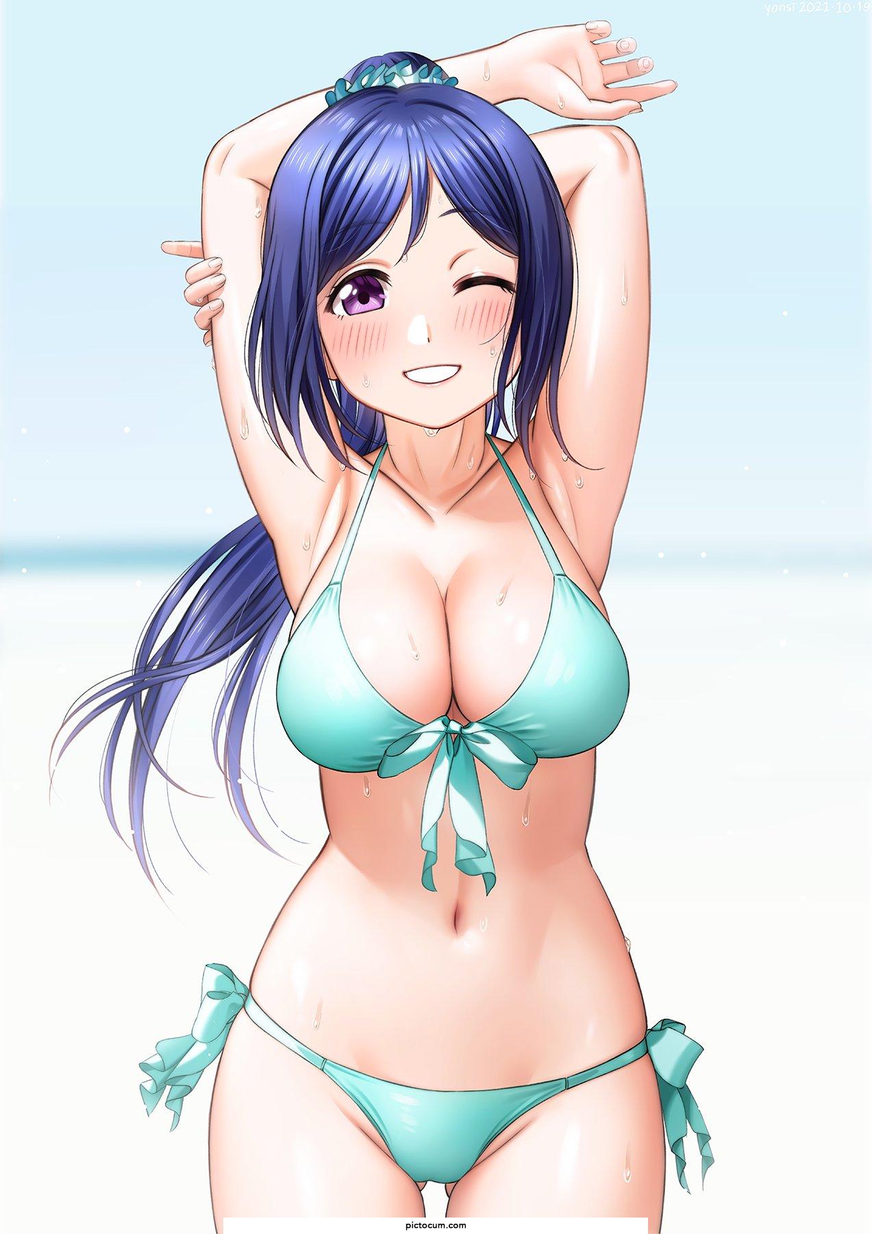 Kanan showing off her swimsuit