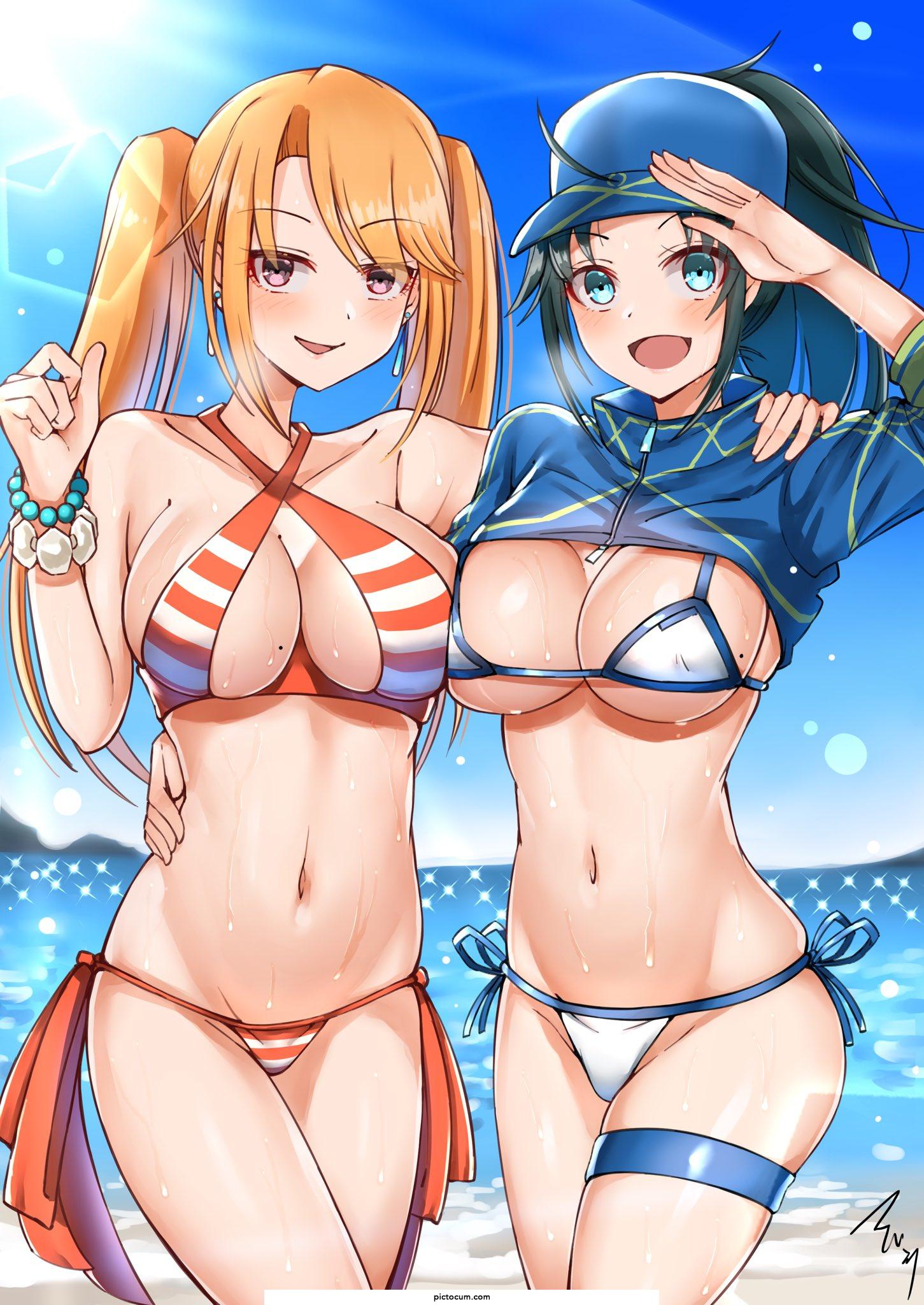 Mysterious Heroine XX And Nero Swimsuit Cosplay