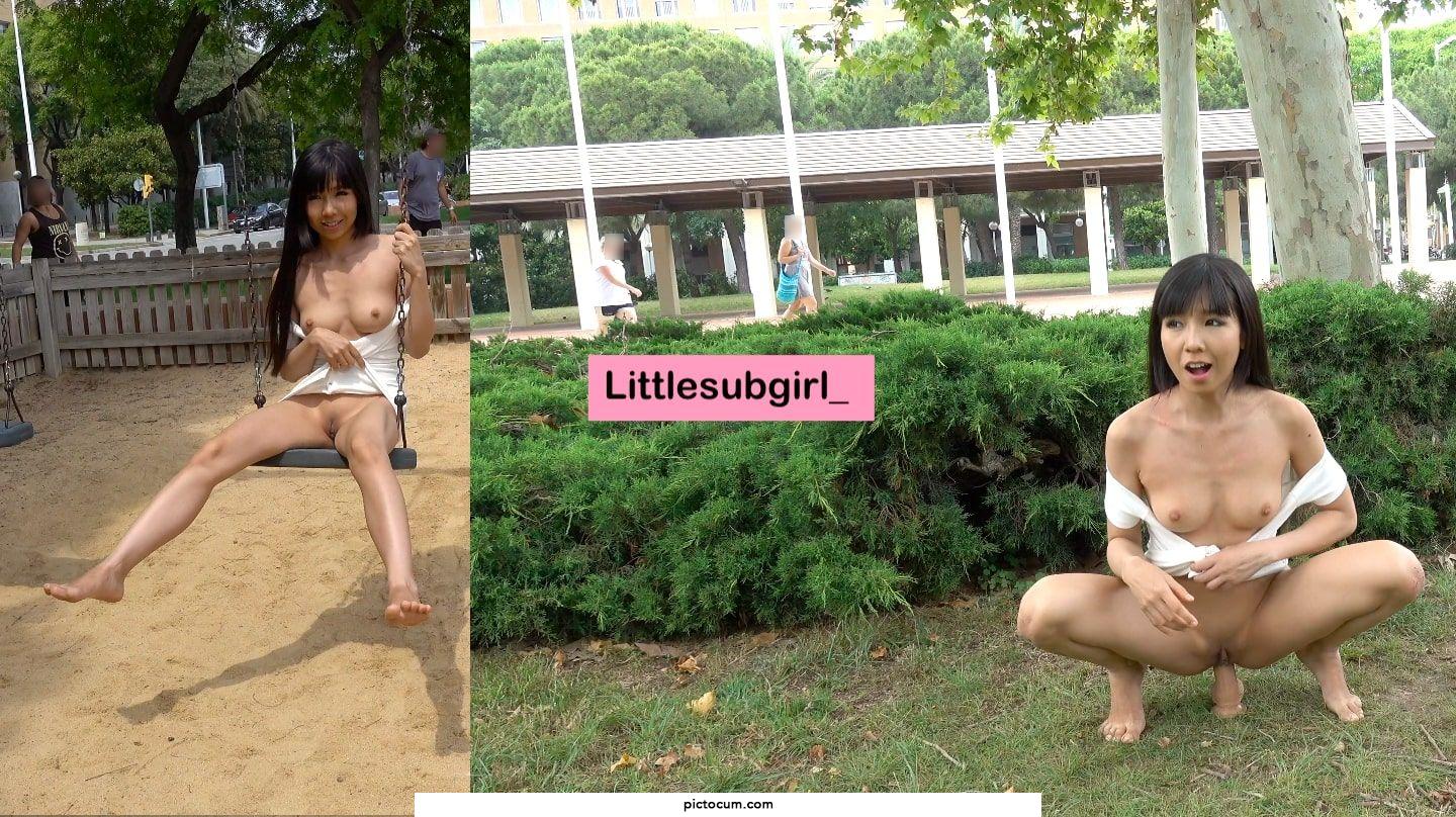 Flashing my tits and pussy in public ;)