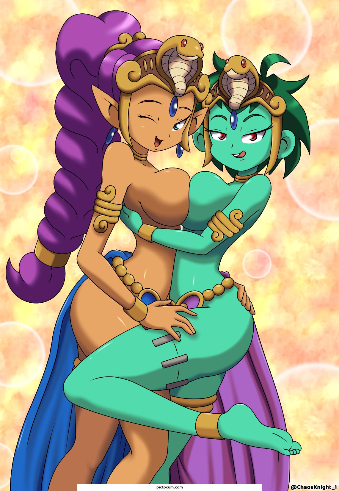 Shantae And Rottytops Dancers Intertwined
