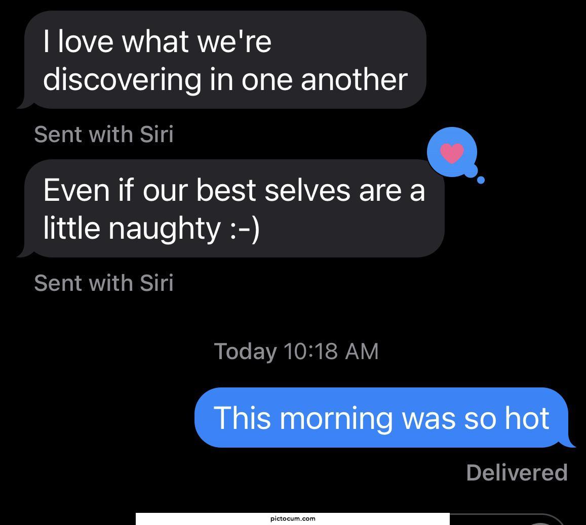 I encourage hubby every chance I get.... my text is on the left. 🤦🏼‍♀️❤️