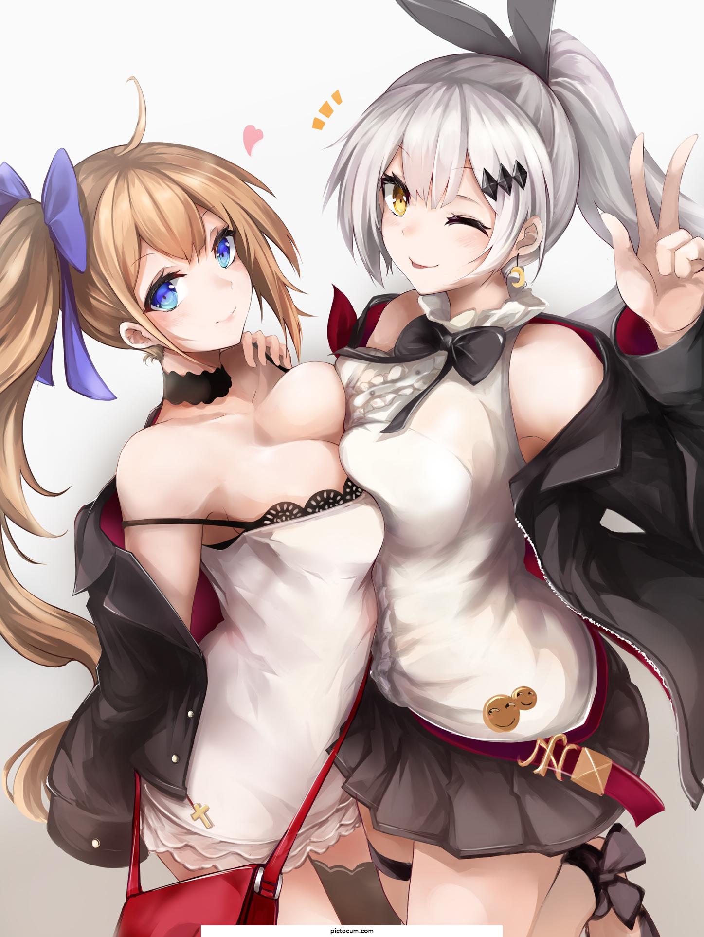 Fal And Five-Seven Together Happy Pose