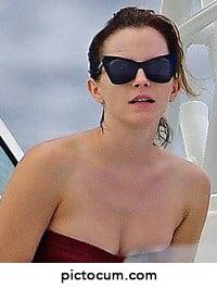 Emma Watson on the beach