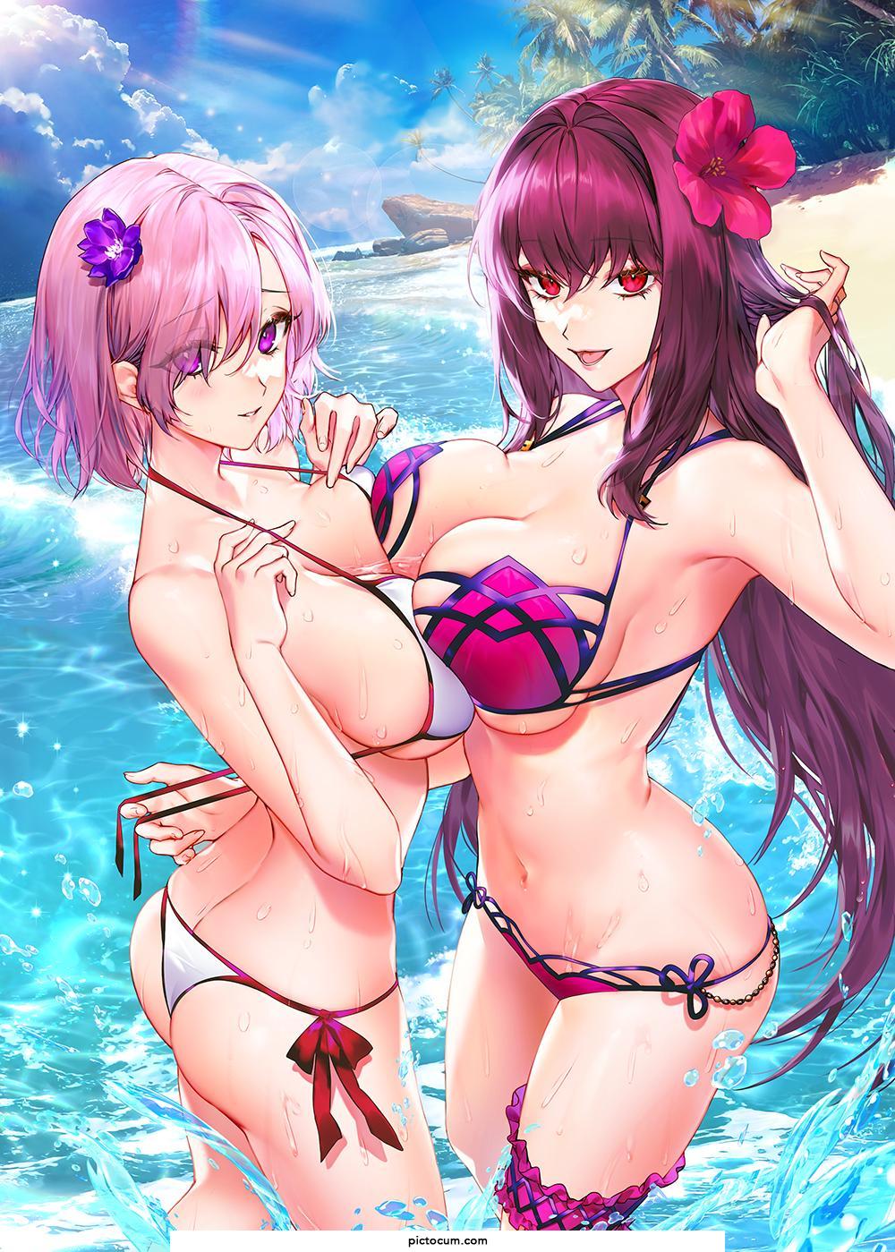 Mashu &amp; Scathach at the Beach