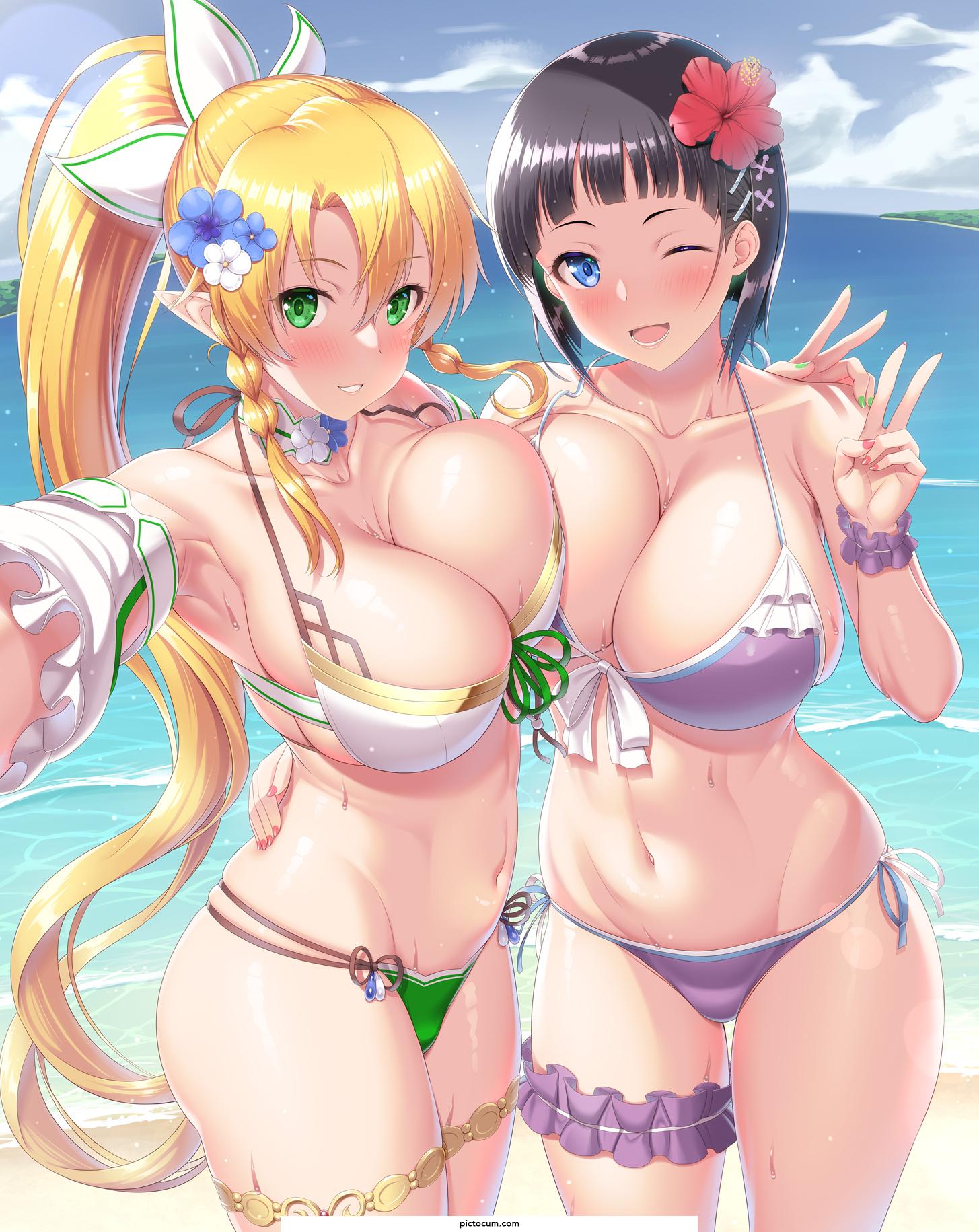Swimsuit Leafa And Suguha