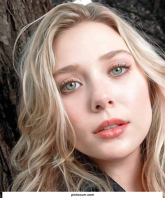 Elizabeth Olsen's mouth was made to be fucked and her face was made to be all covered in cum