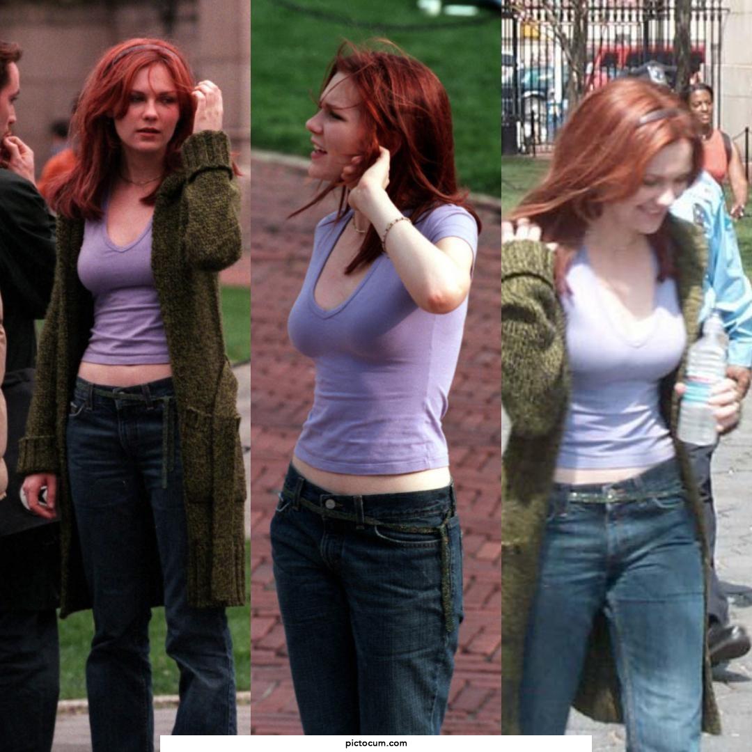 Kirsten Dunst on the set of Spider-Man