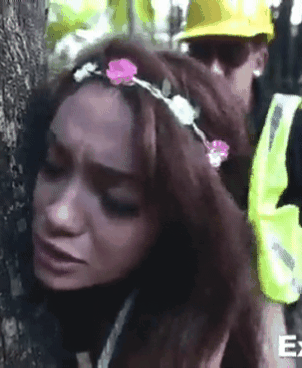 Lumberjack finds hot tree saving protester tied to tree so he gives her a good analling