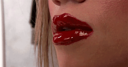 Luscious Red Lips sucks cock