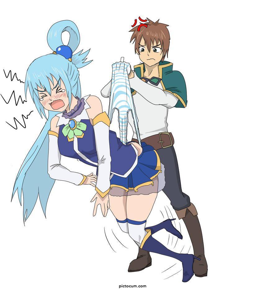 Aqua is so useless that kazuma has to punish her