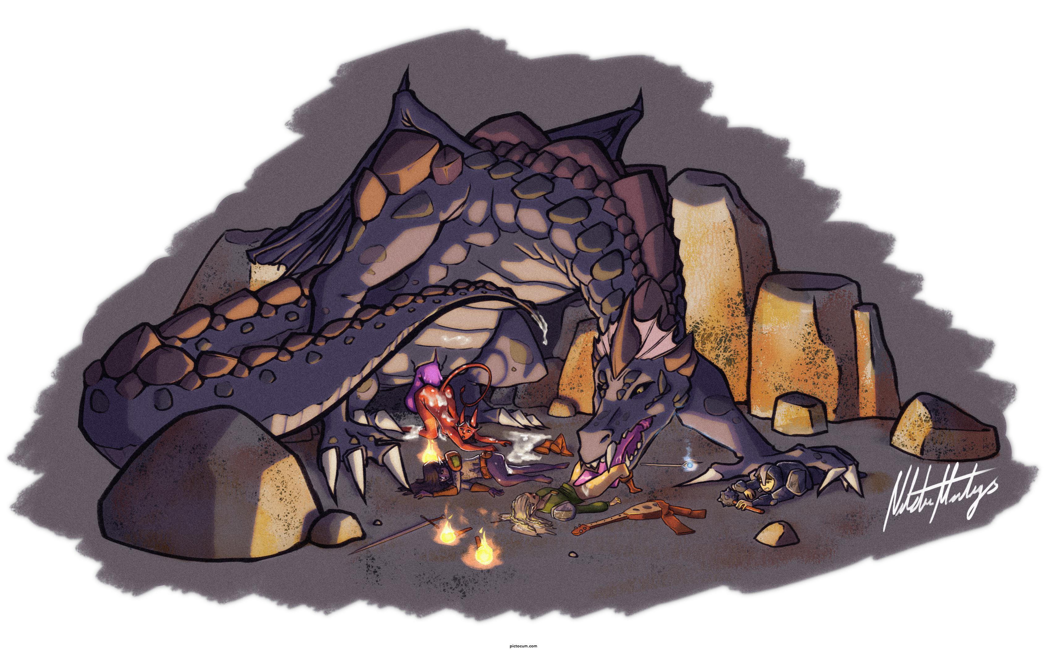 Sometimes a party just isn't enough to defeat the [Dragon] (TashaSketch)