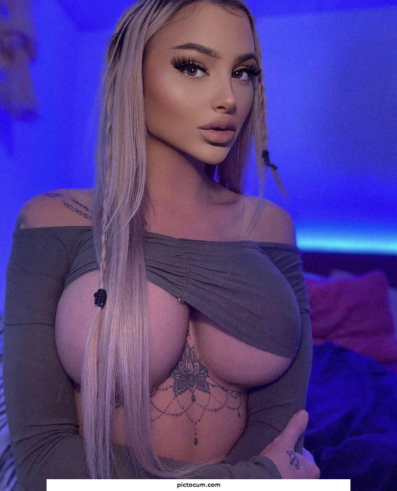 One huge boob out