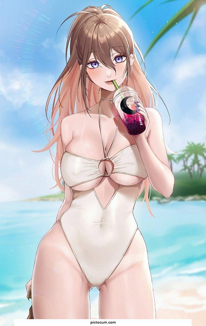 Sippin on a Drink at the Beach