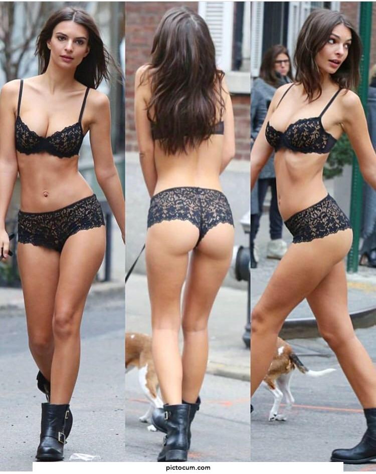Imagine Meeting Emily Ratajkowski This Undressed In The Street: I'm Sure I Wouldn't Miss The Chance To Jump On Her And Take That Lingerie Off, Then Giving The People A Hell Of A Show By F*****g Her Publicly, In Both Holes. Oh, Well...!