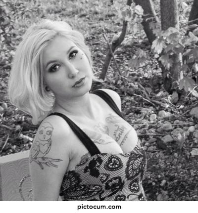 Little punk babe practically begging to get her cleavage coated with our loads