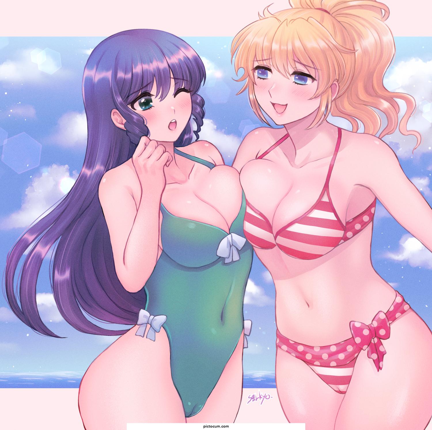 Minmei and Excelen Swimsuit Fun