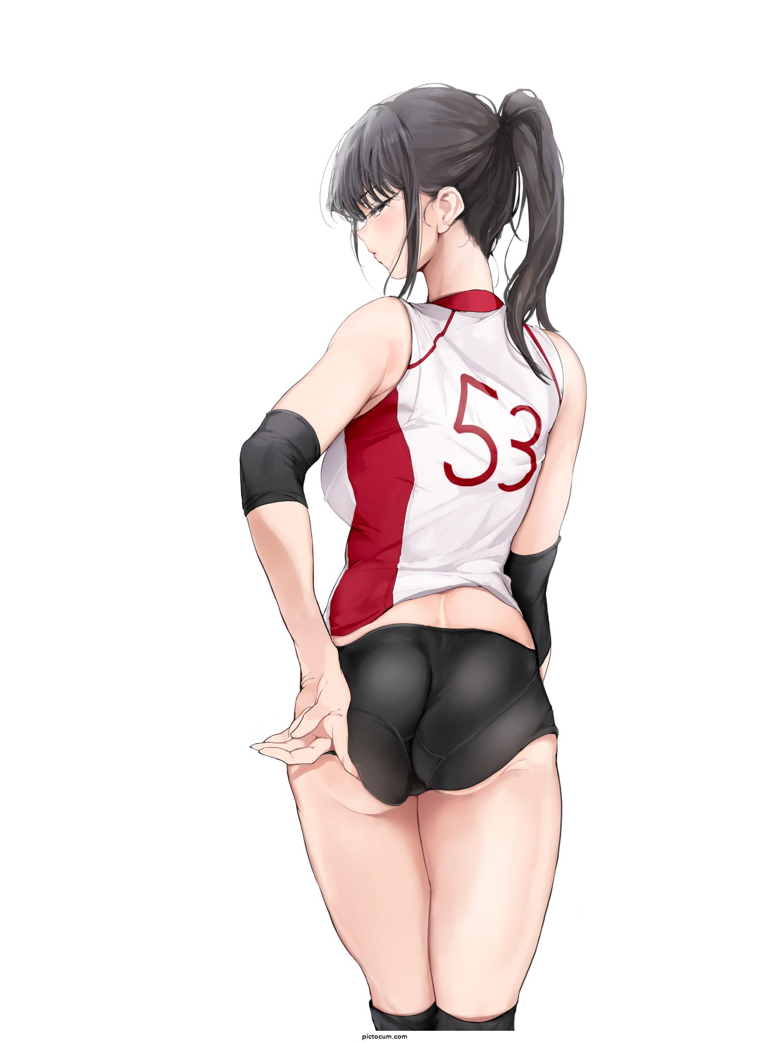 Komi playing volleyball