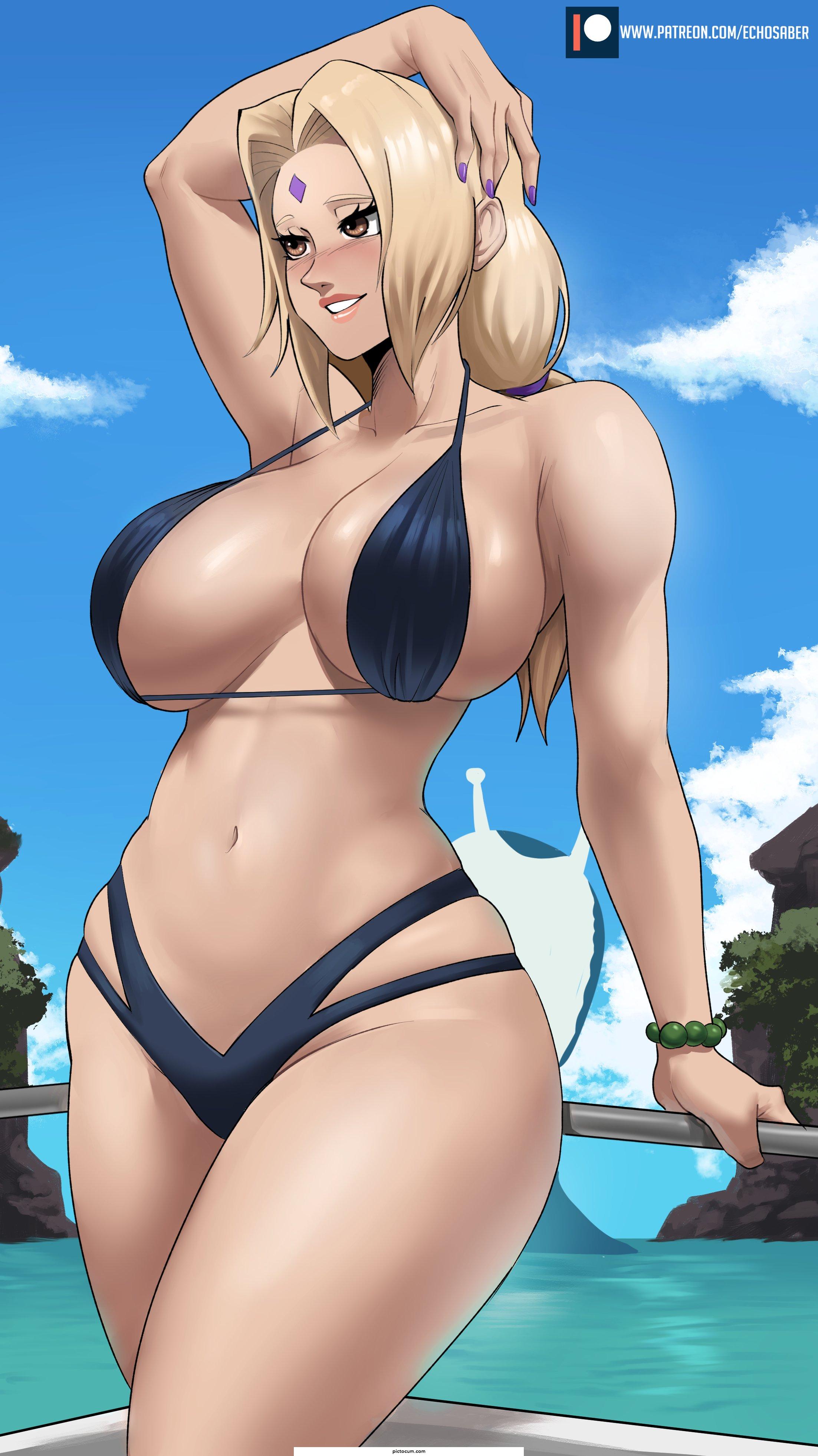 Tsunade showing her curves