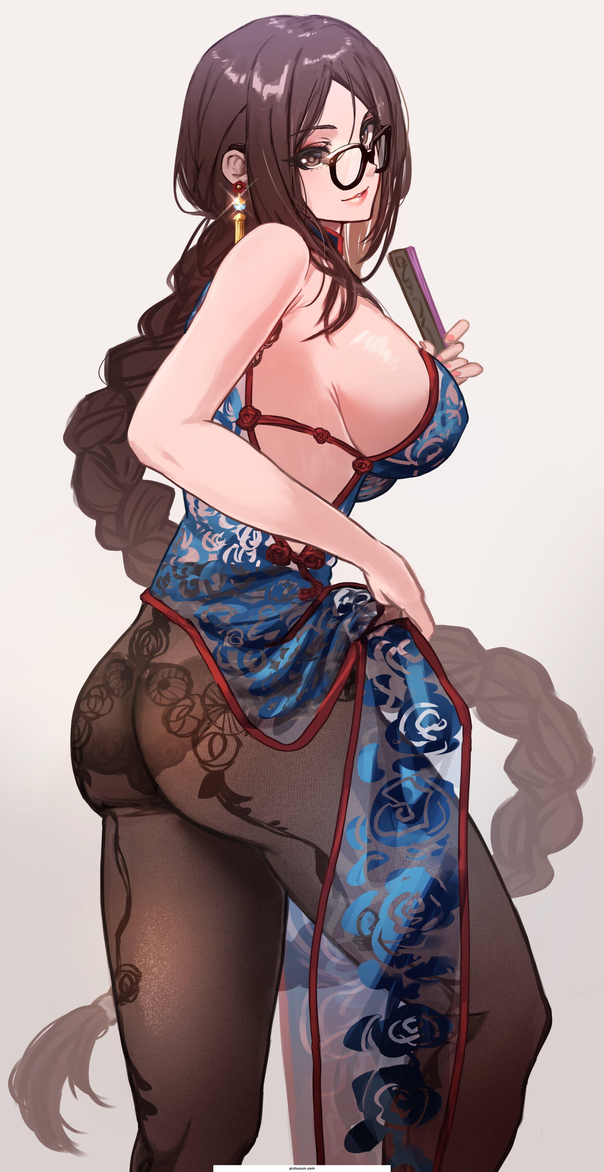 Booty in china dress