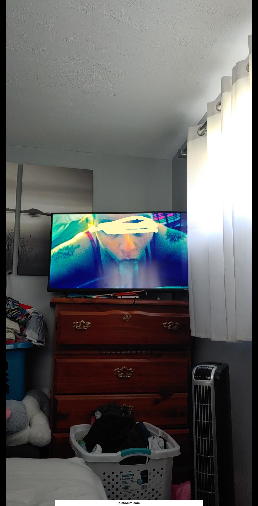 Love casting my wifes adventures to our bedroom tv to watch her suck a random dick as she sucks mine!!!