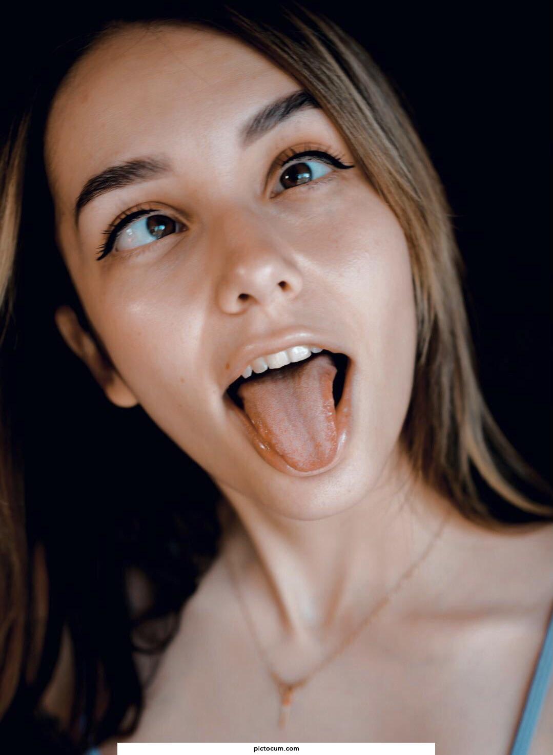 Please cum right on my tongue