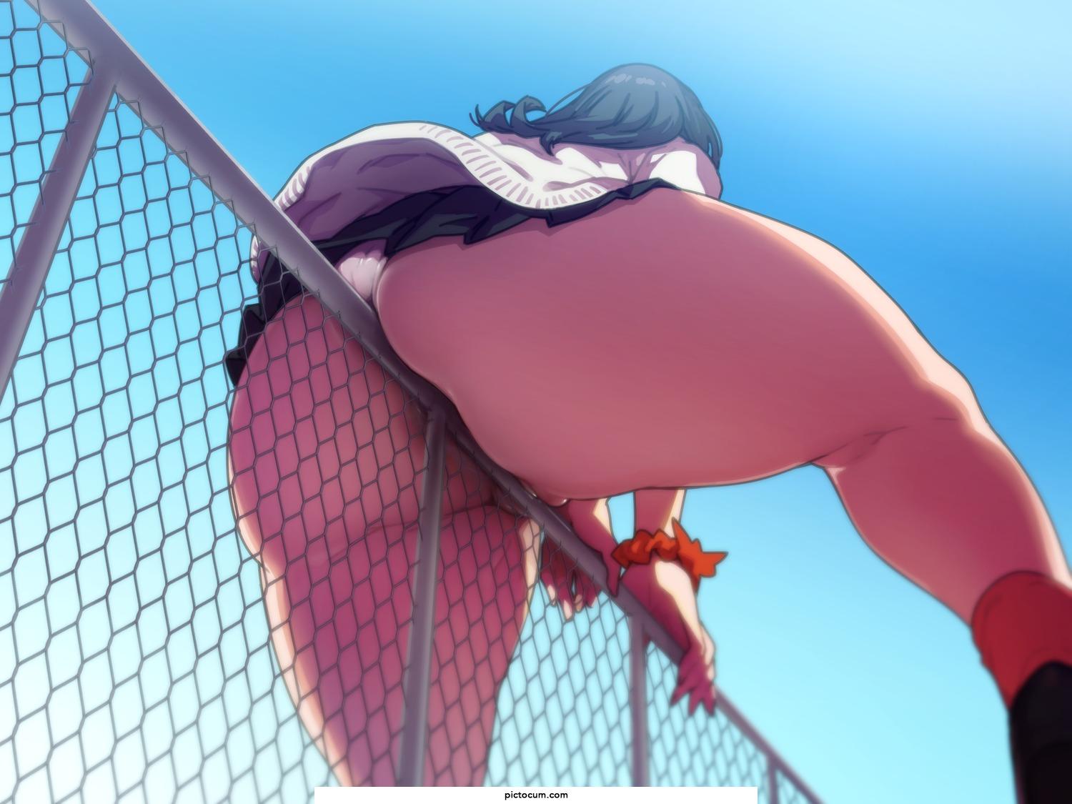 Rikka hops the fence