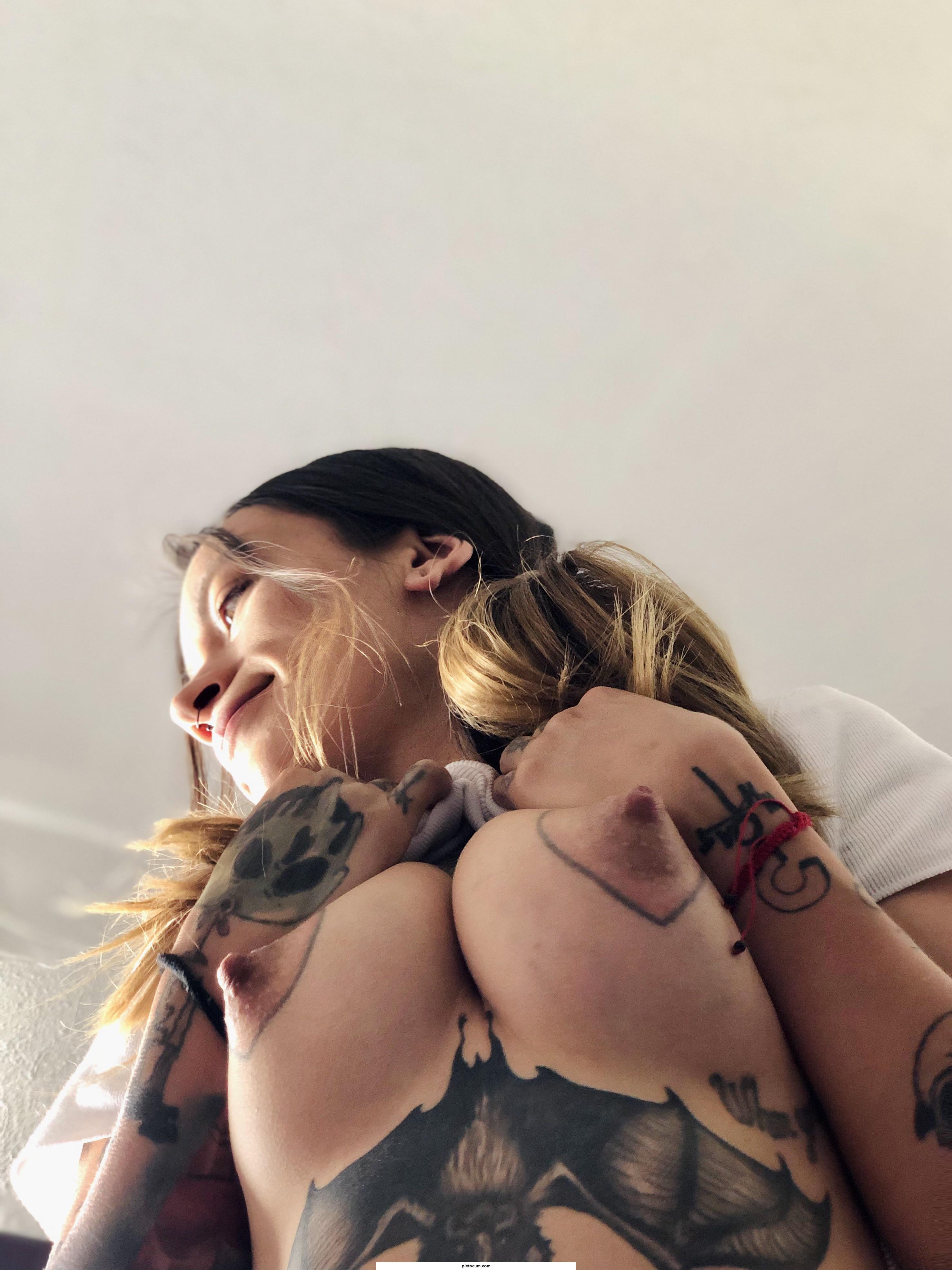 Tatts in my tits.