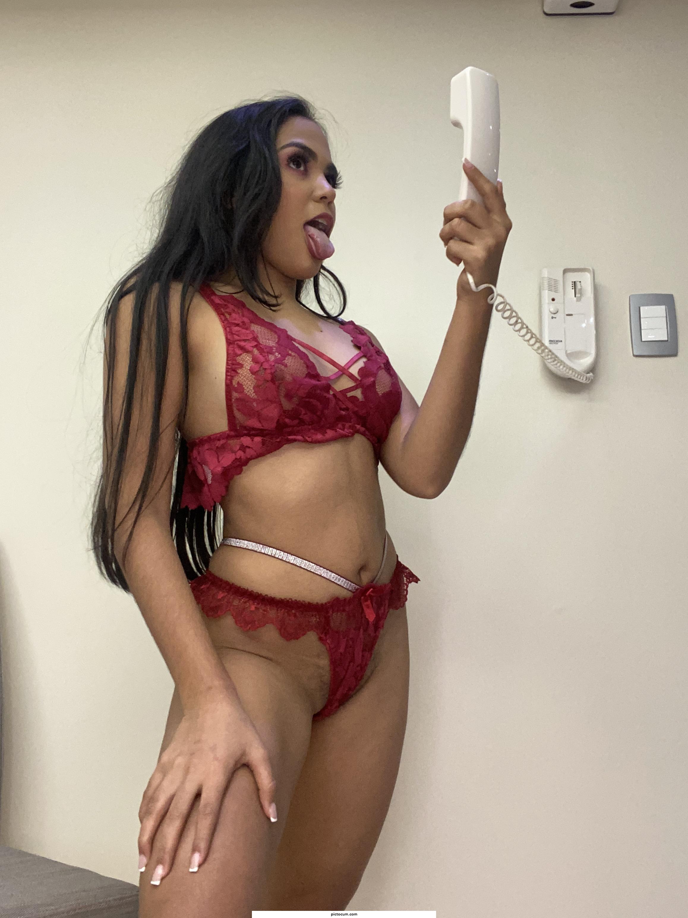 Calling daddy at the phone