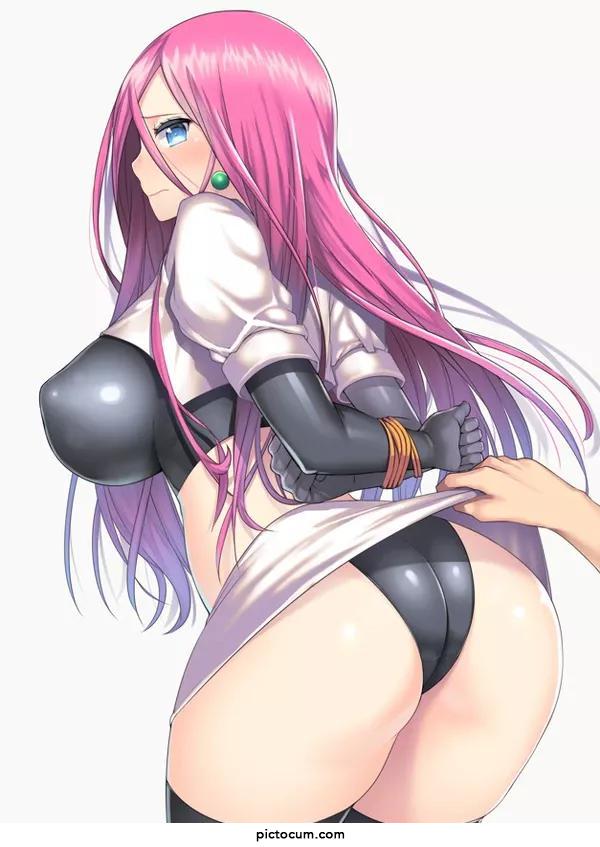 peeking under her skirt