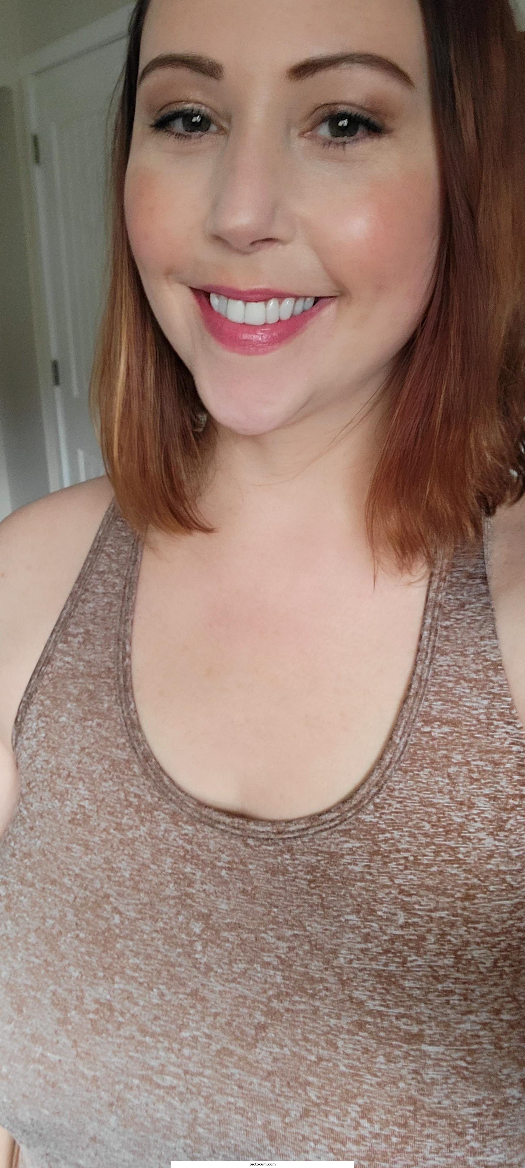Tight shirt and a smile