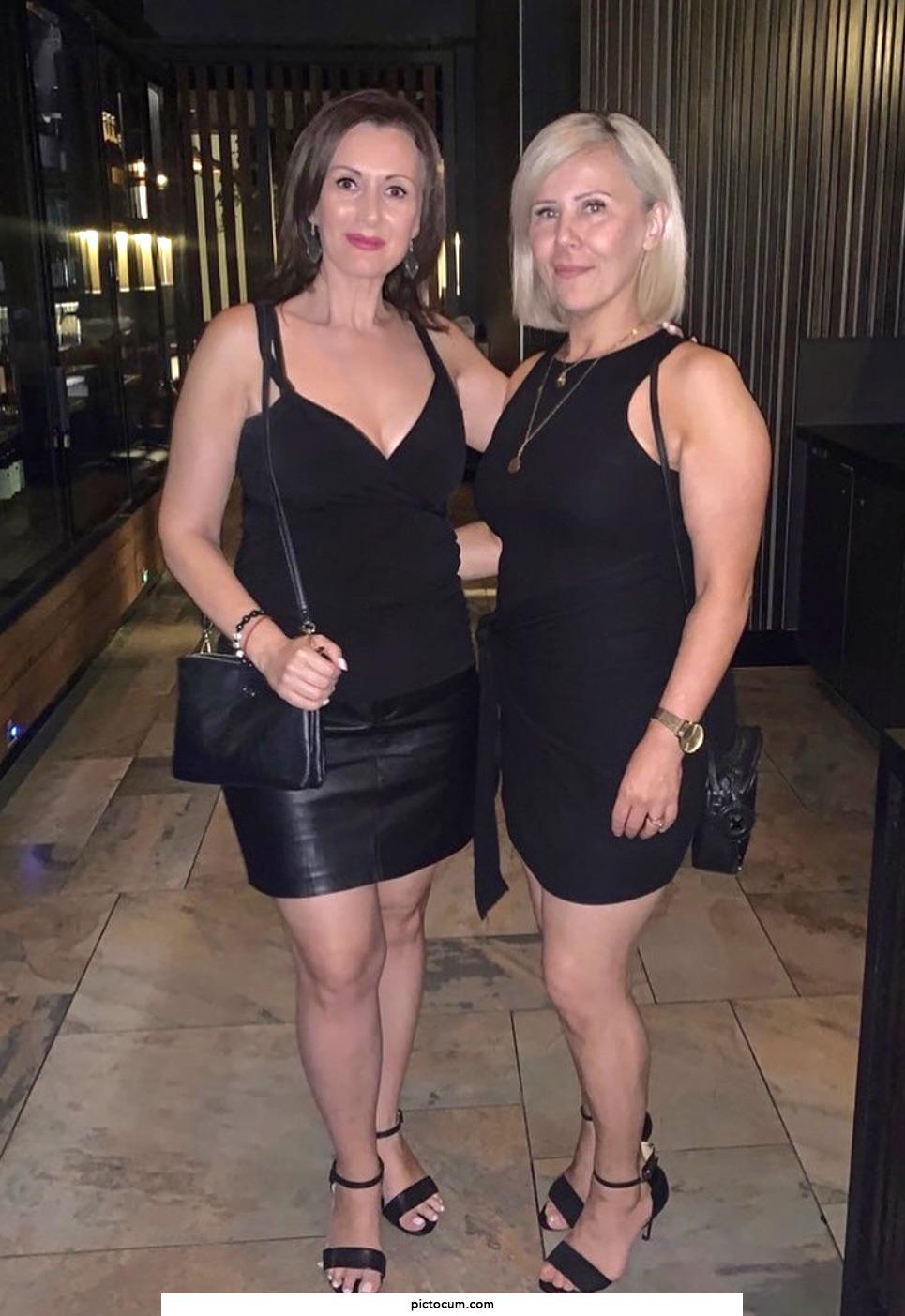 Two gorgeous ladies in black