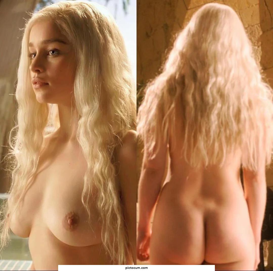 Emilia Clarke in the very first episode of Game of Thrones.