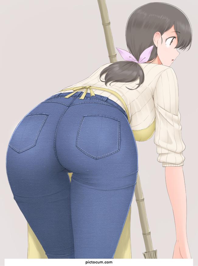 Anime Jeans Porn - Watching her clean instead of helping | Hentaipix