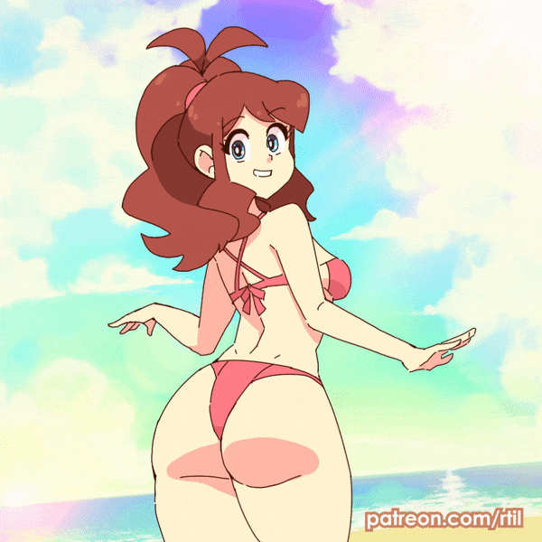 Hilda shows off her swimsuit