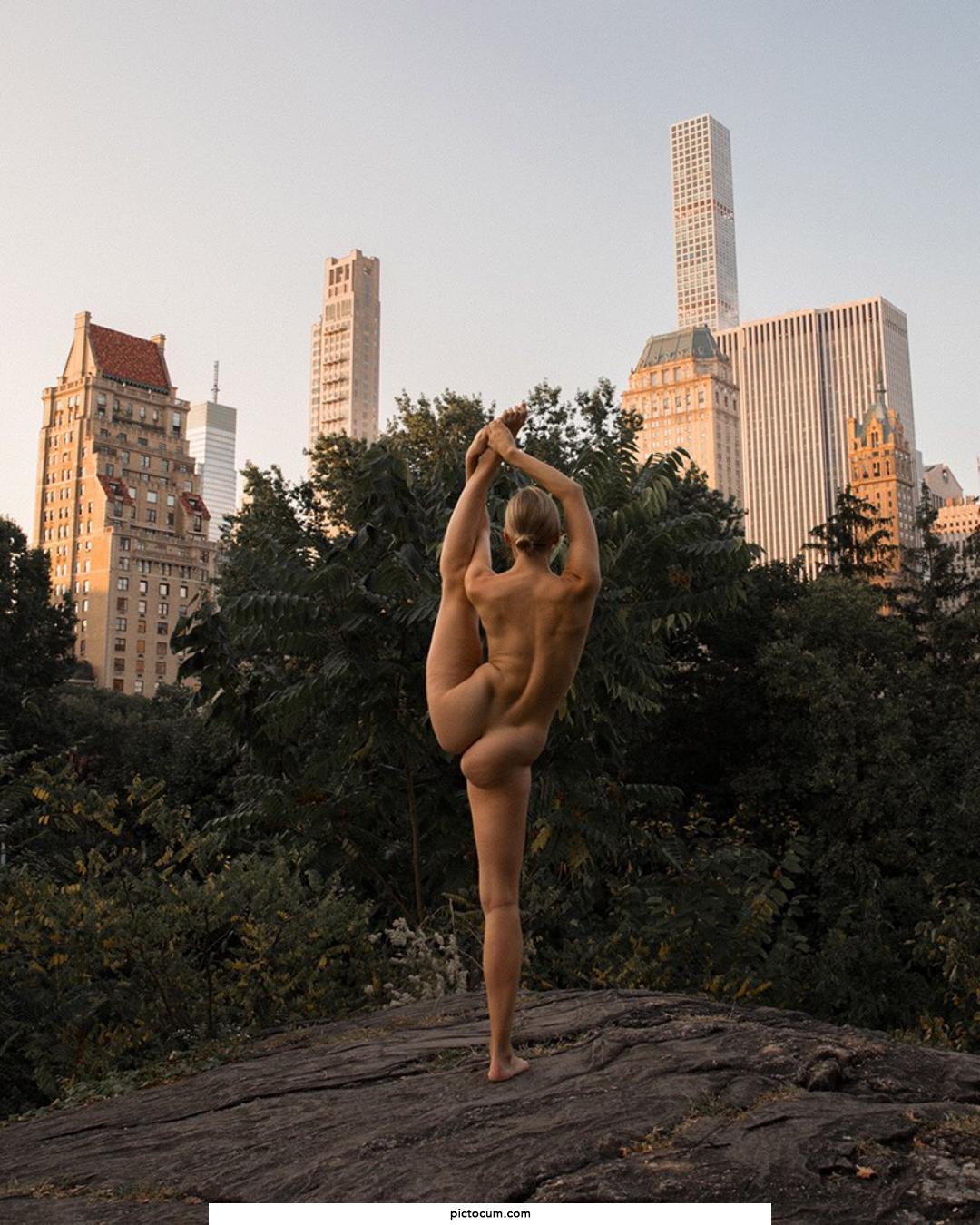 A stretch in the park