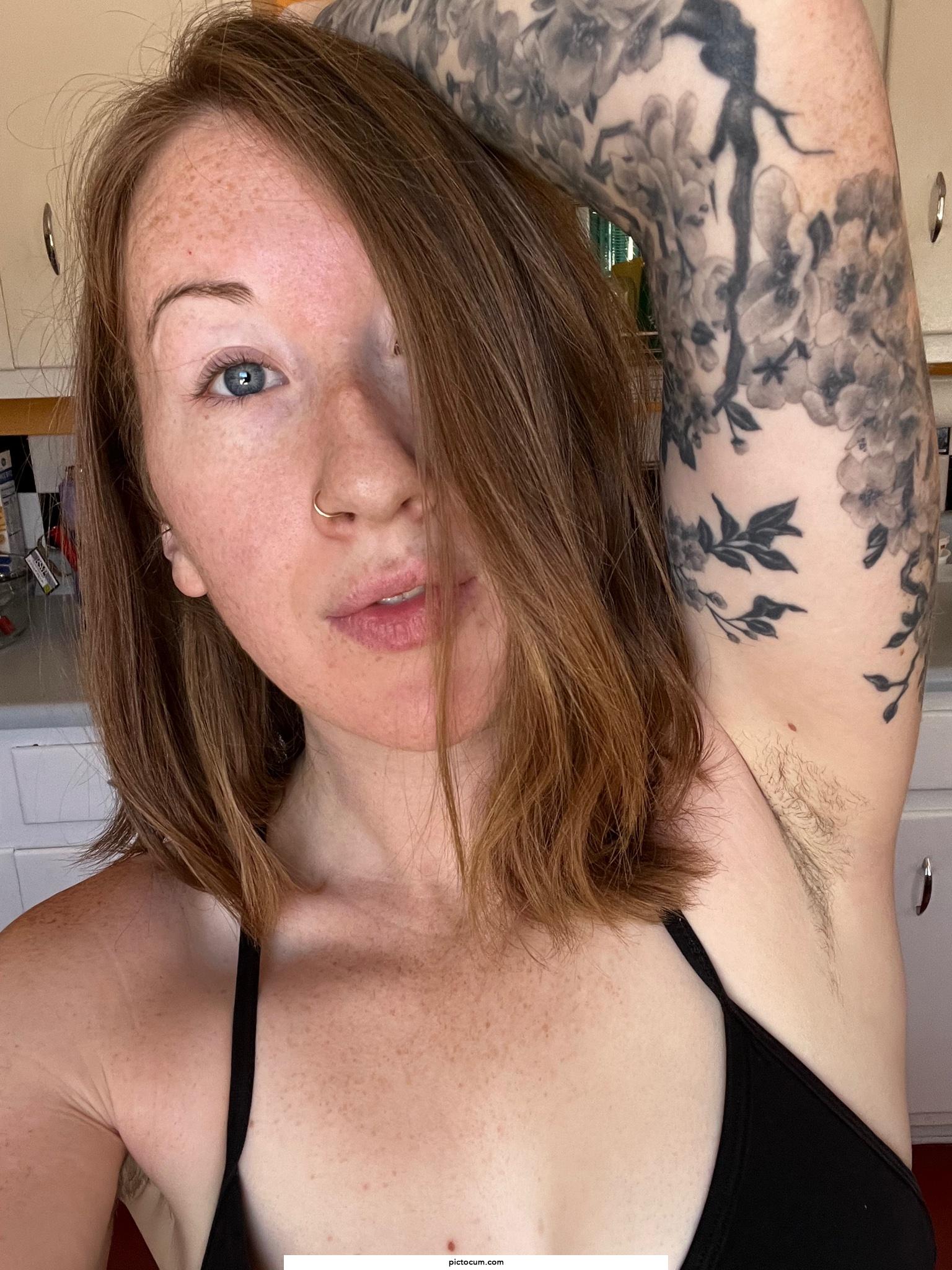Freckles, tattoos, and hairy pits
