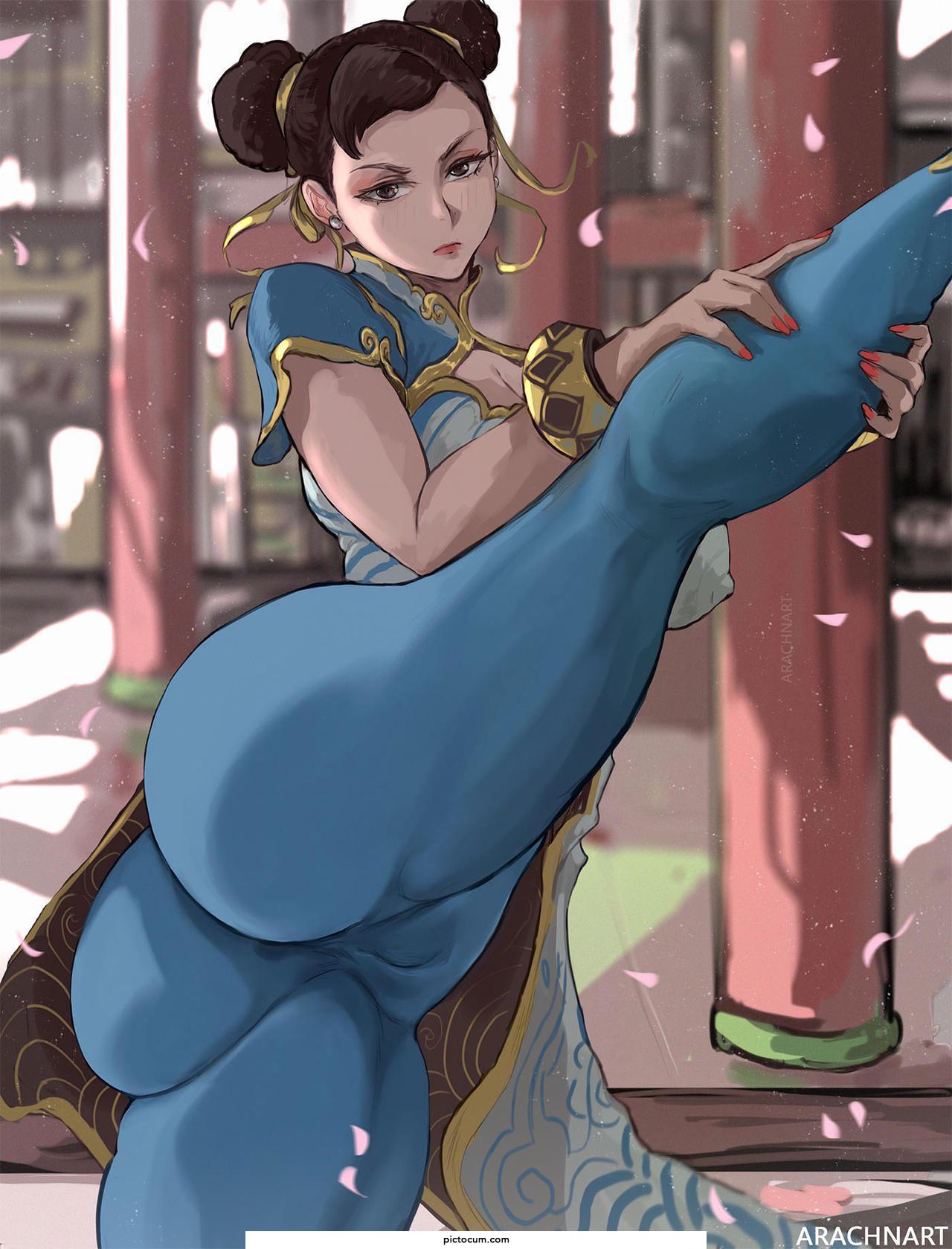 Chun-Li’s flexibility is enticing, and she knows it