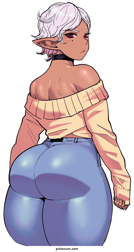 Kuroeda-san barely fits her ass in her jeans
