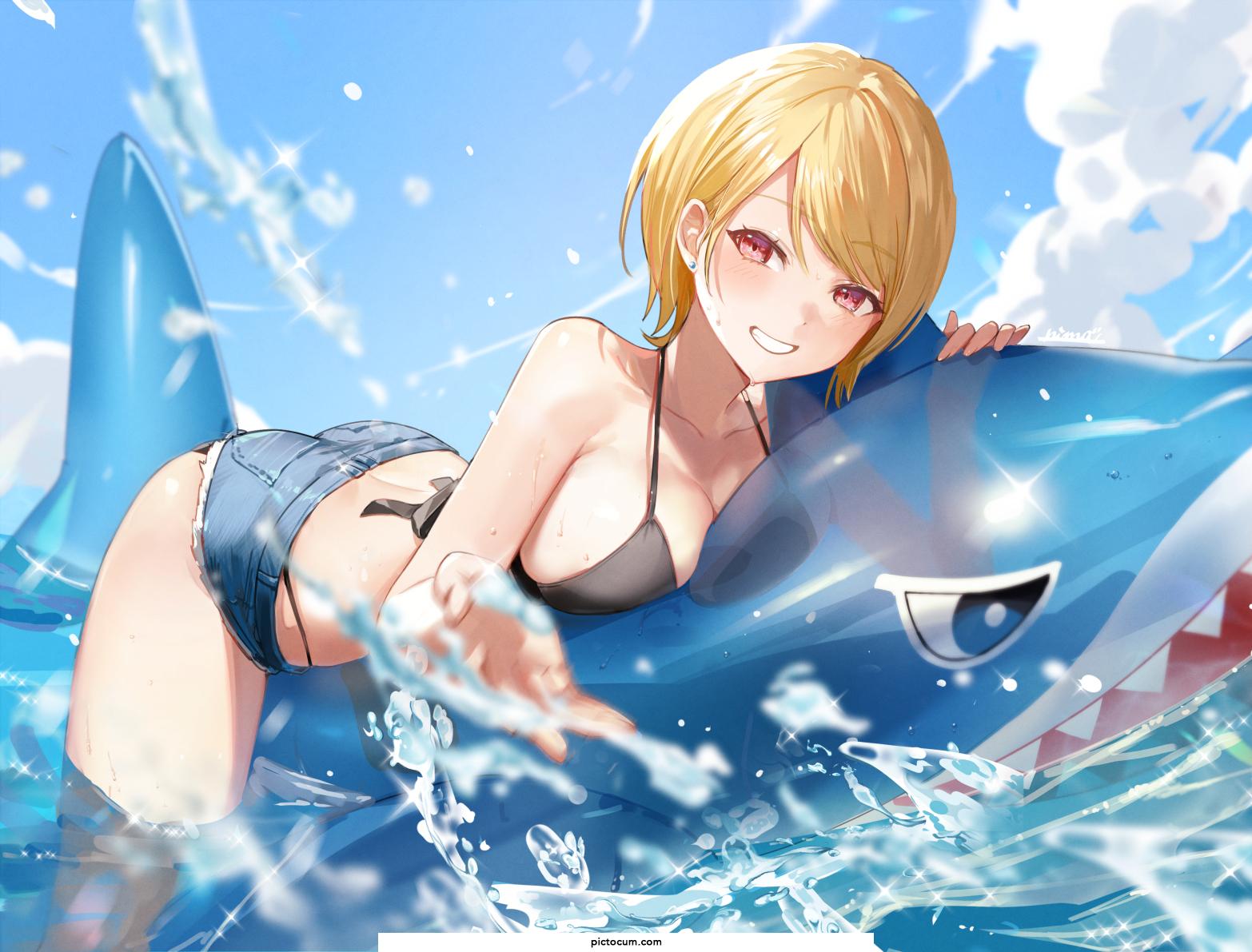 Kurae Riding Inflatable Shark