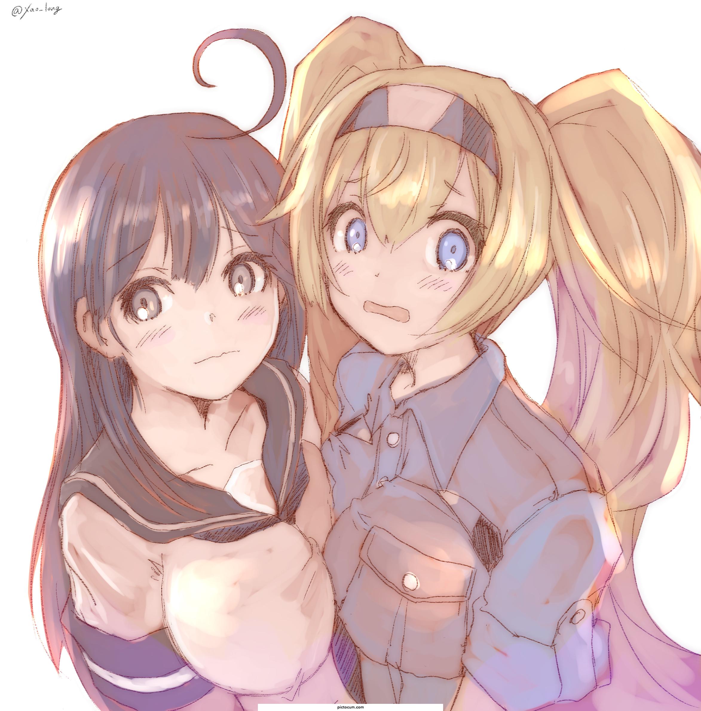 Gambier Bay And Ushio Worried Together