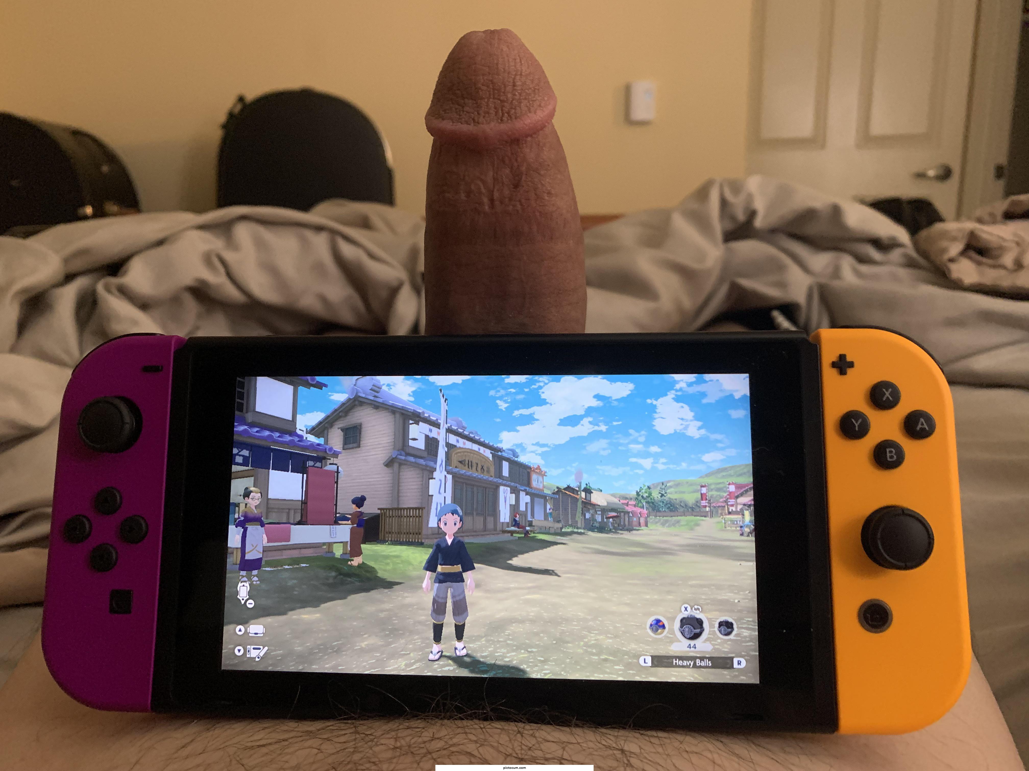 Pros of having a big dick: built in Switch stand!