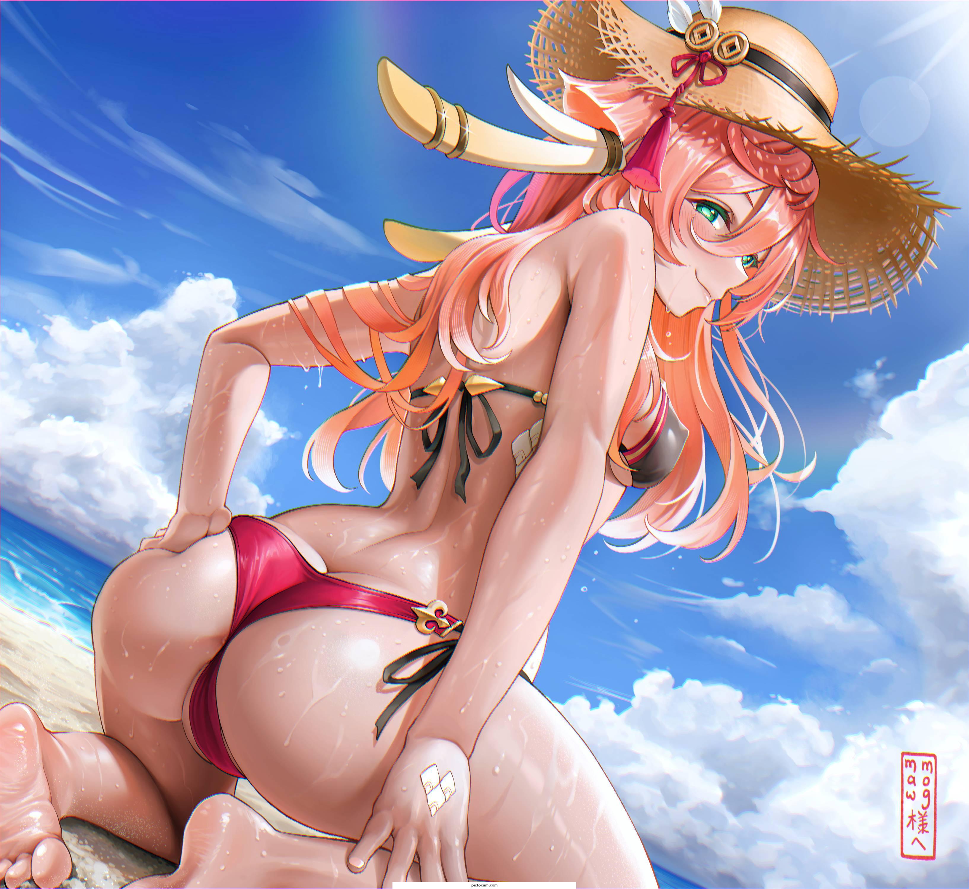 Yanfei showing off her new Bikini