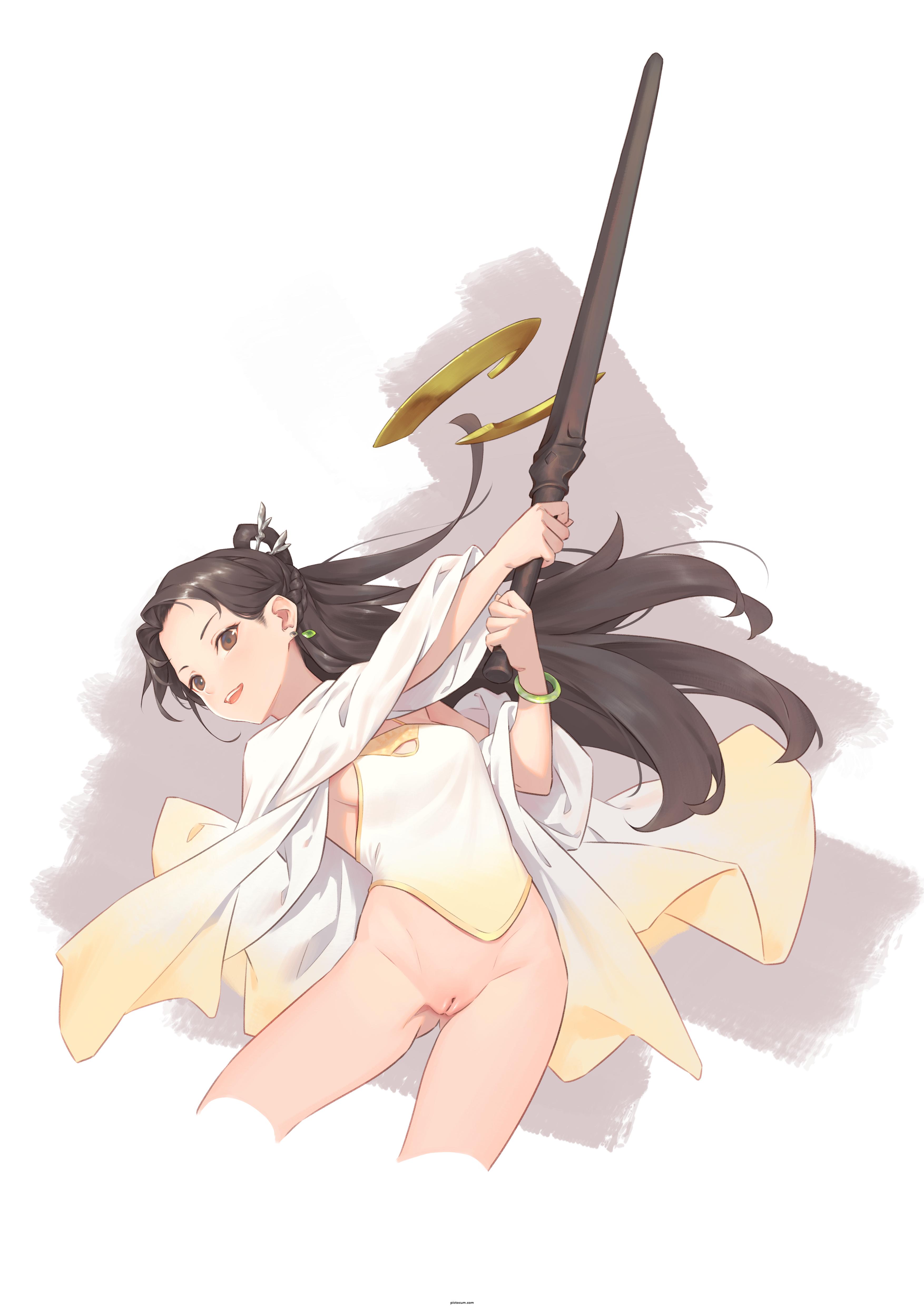 Swordswoman in white