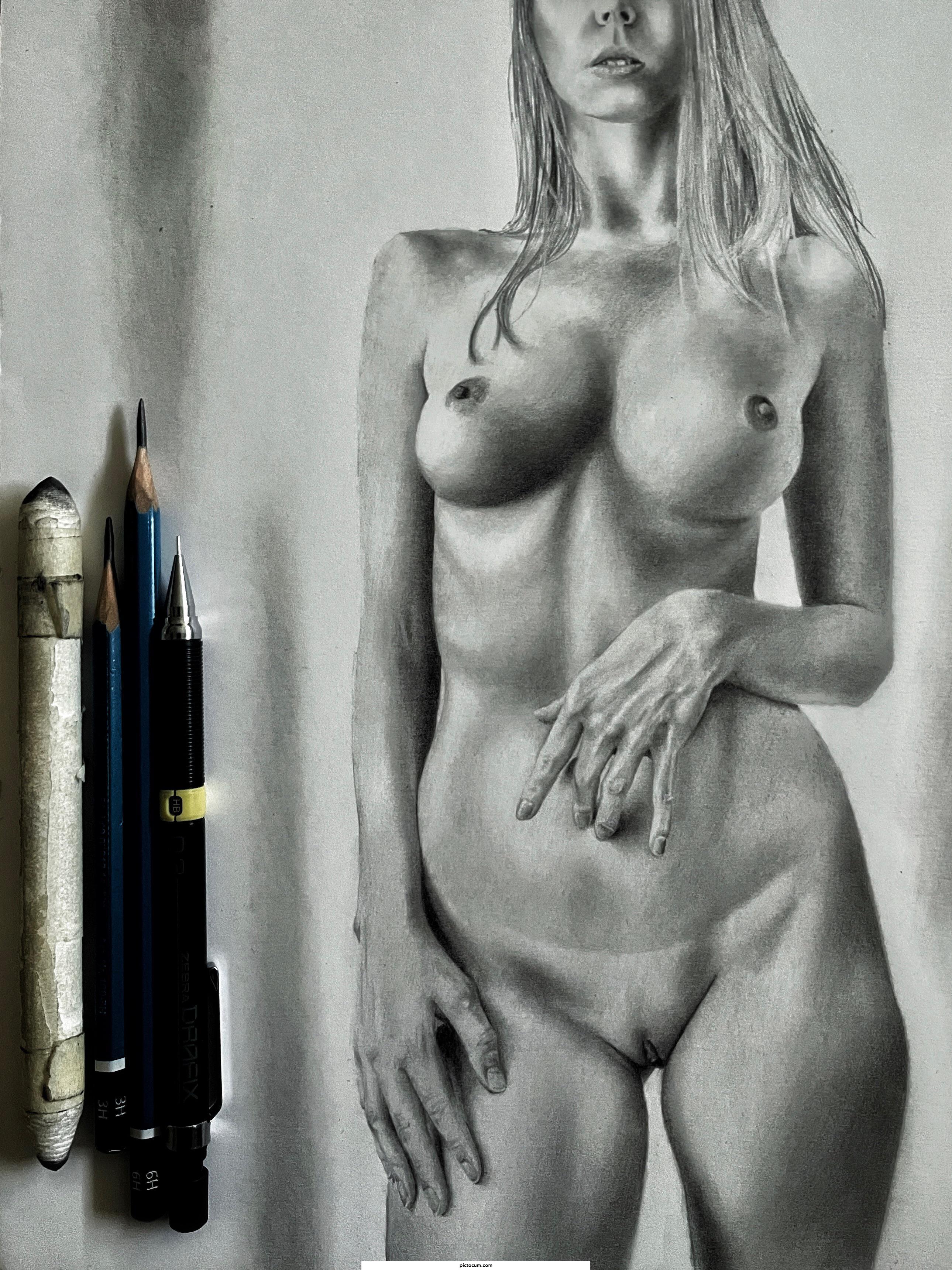 Graphite figure drawing