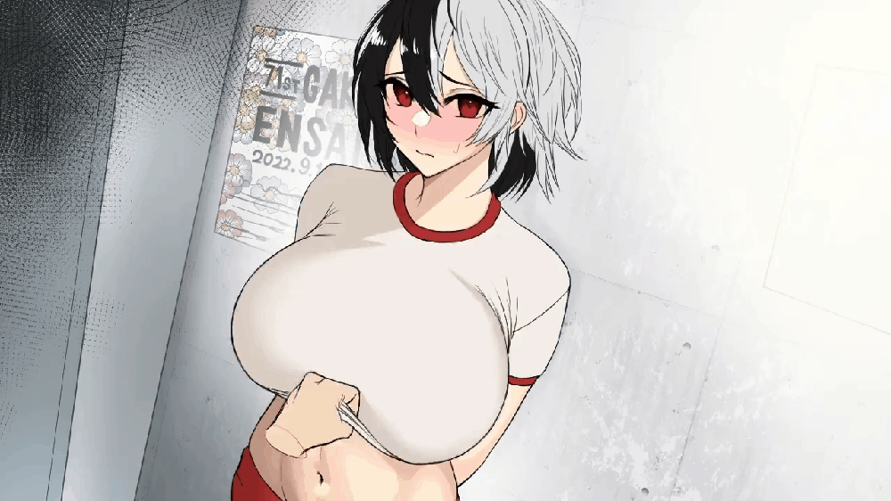 Revealing her massive tits