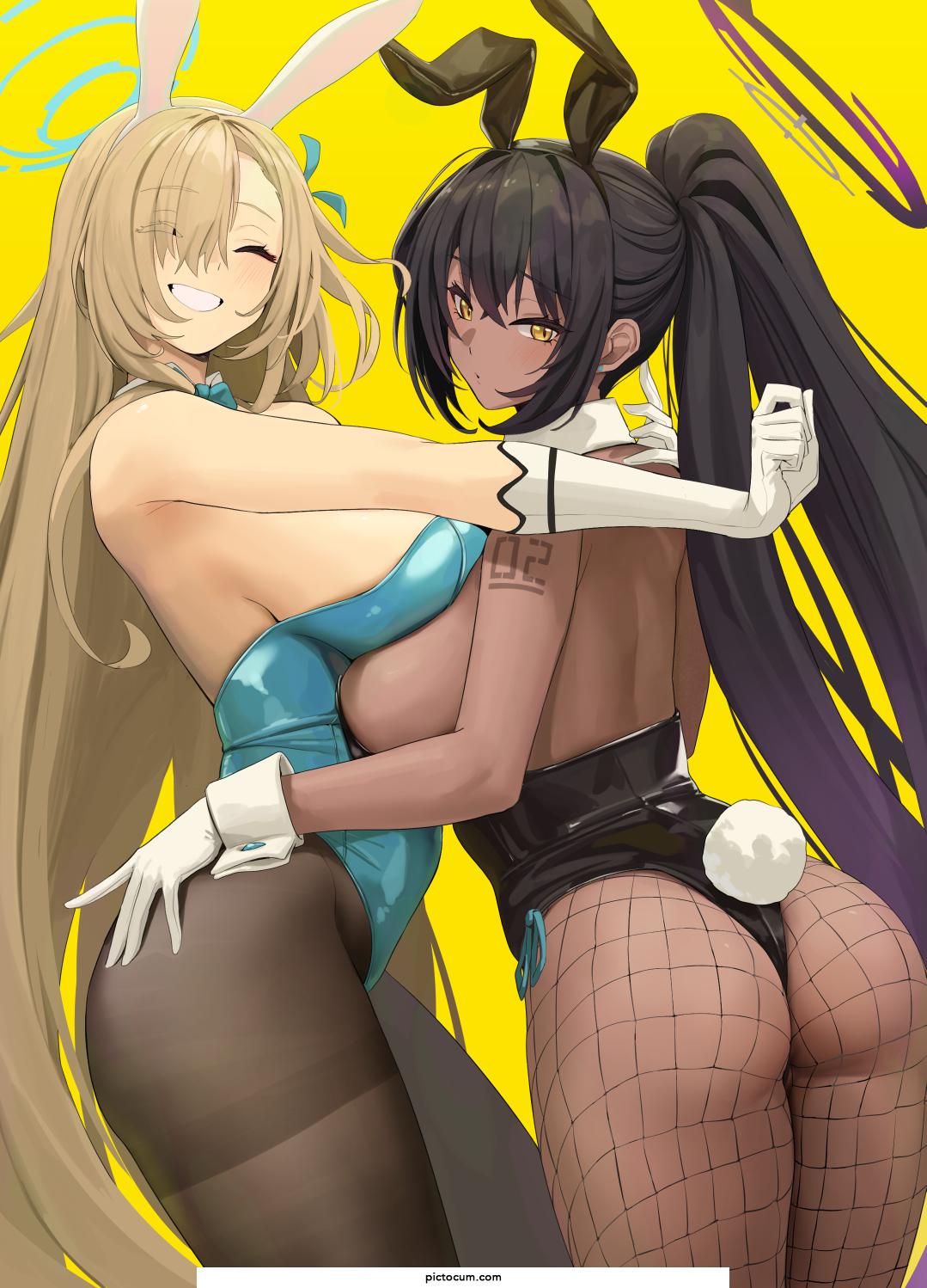 Asuna And Karin Bunny Girl Hugs