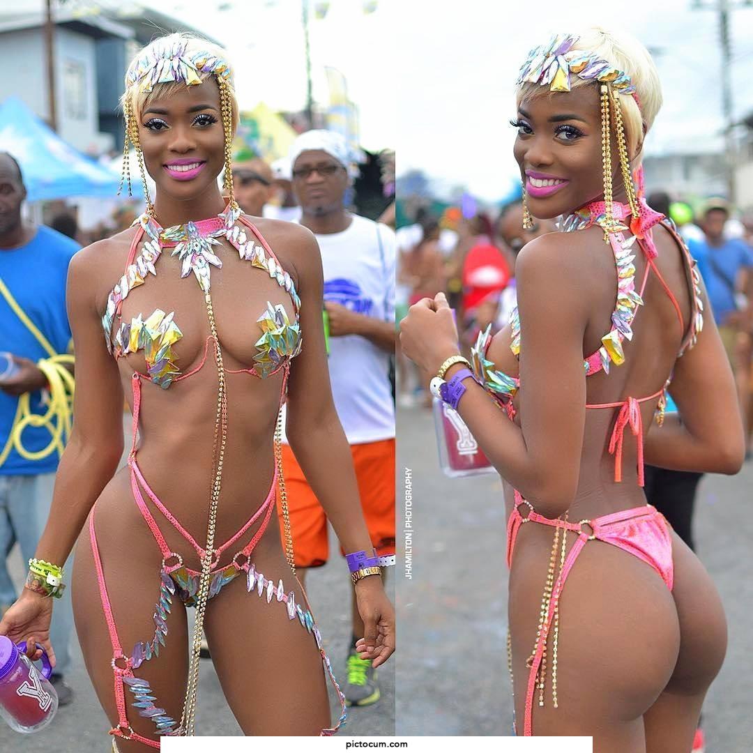 Bubble butted Trinidadian carnival babe